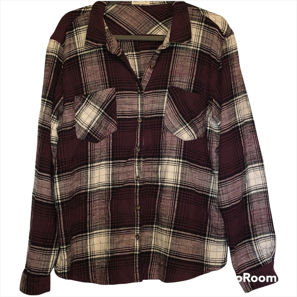 Maurices Relaxed Fit Button Down Plaid Flannel